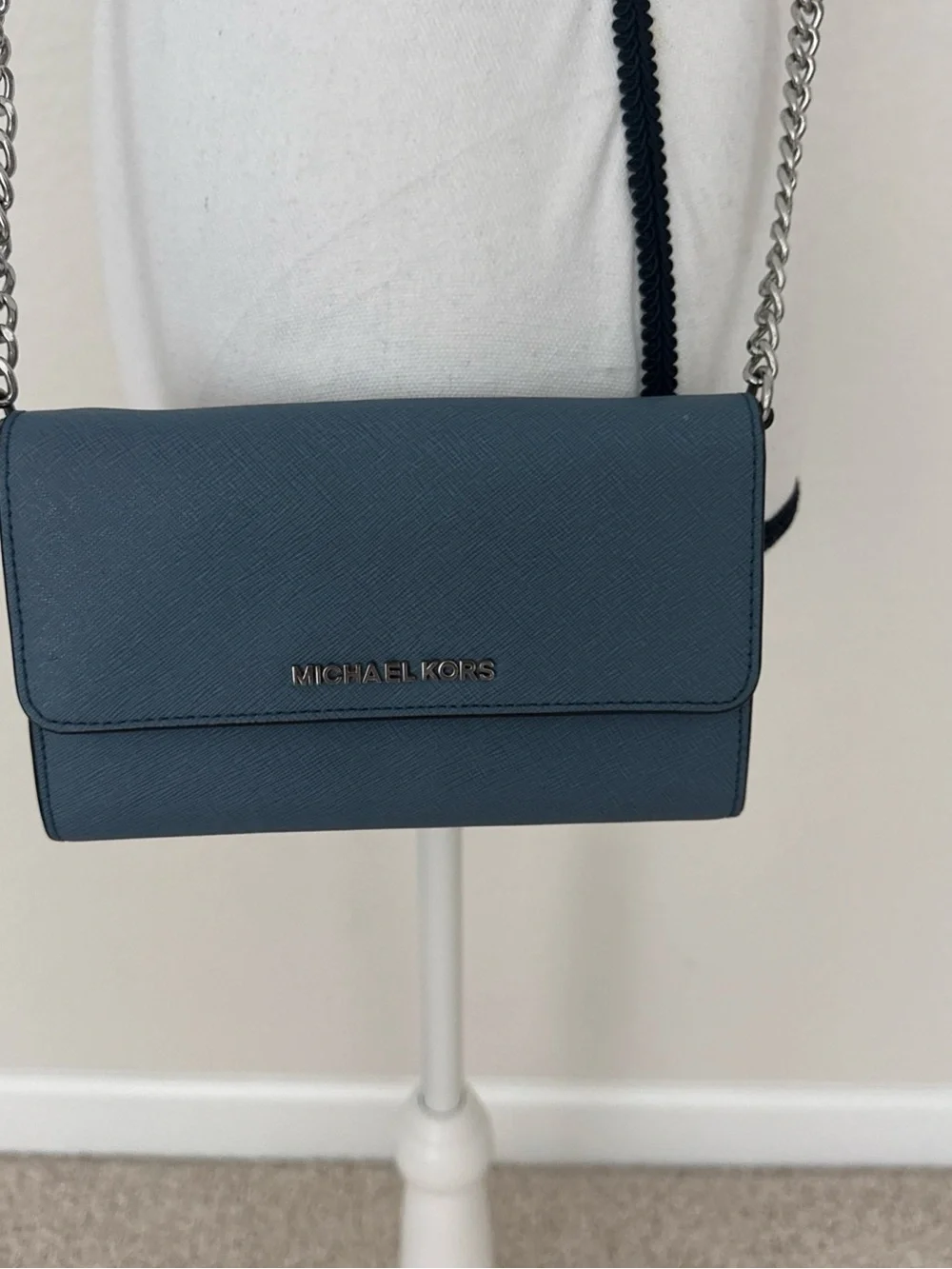 Michael Kors Blue Leather Crossbody Bag